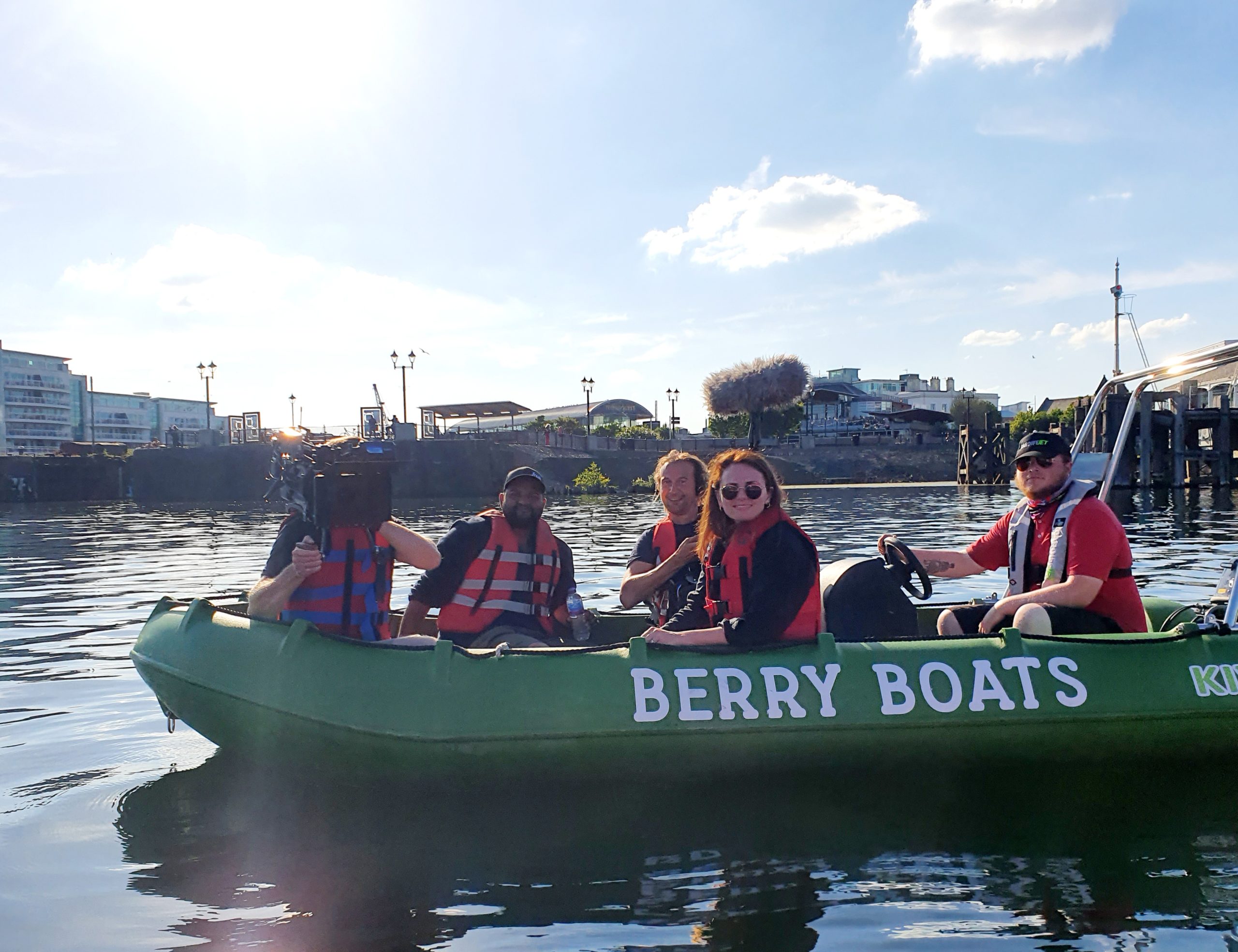 Filming in Cardiff Bay with ITV